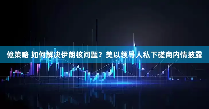 億策略 如何解决伊朗核问题？美以领导人私下磋商内情披露